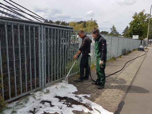 Reinigung von Gehwegen